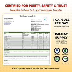 Ingredient list and dosage information on label