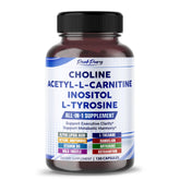 PEAKPURY Ultra Choline, Acetyl-L-Carnitine, Inositol & L-Tyrosine bottle on white background