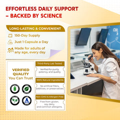 Lifestyle shot: PeakPury bottle with glass of water