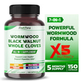 PeakPury all-in-one wormwood black walnut cloves ginger capsules bottle front view