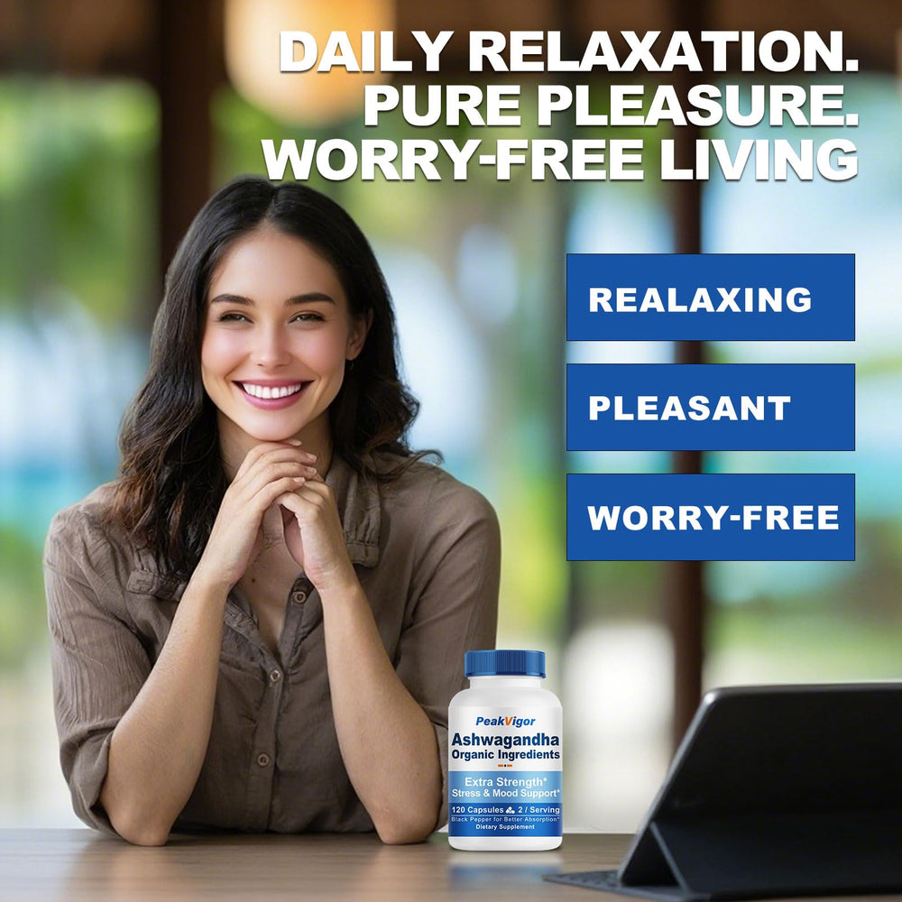 Close-up of PeakVigor Ashwagandha capsules