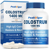 Bottle of PeakVigor Organic Bovine Colostrum Capsules 120 count