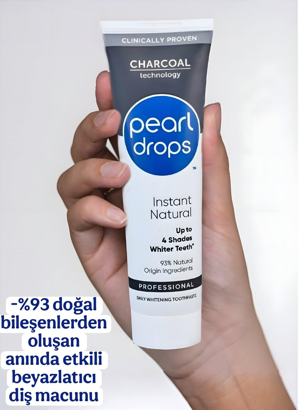 Pearl Drops Activated Charcol 75ml packaging close-up