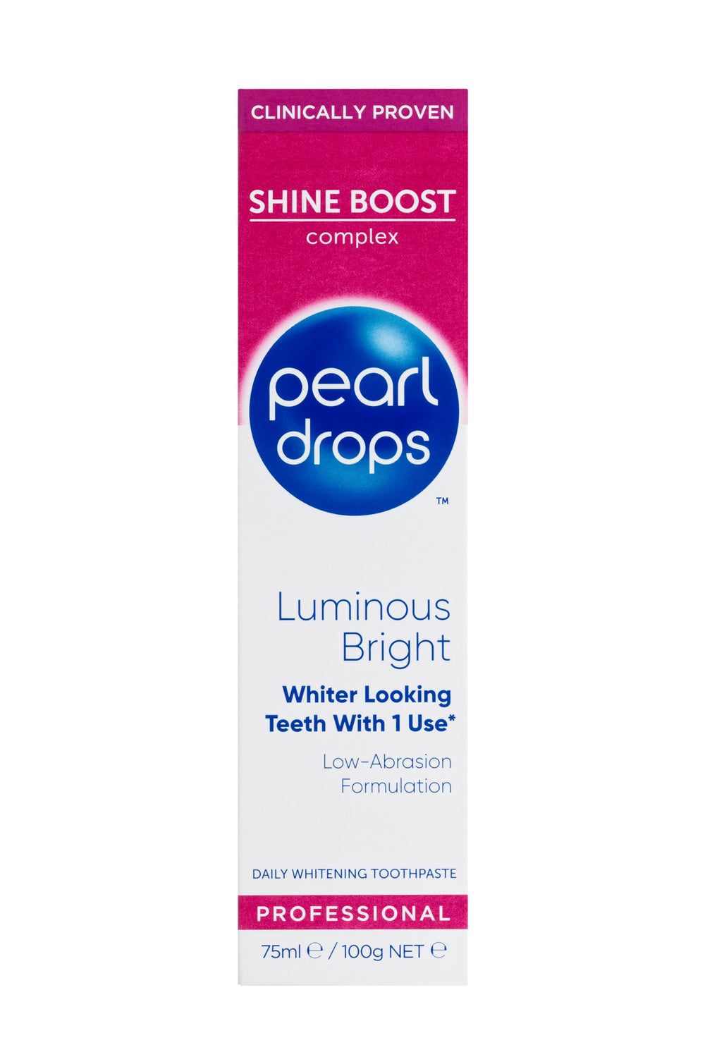 Pearl Drops packaging 75ml