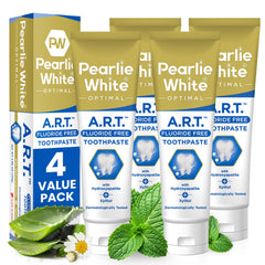 Front view of Pearlie White Active Remineralization Toothpaste 4-pack (110g each)