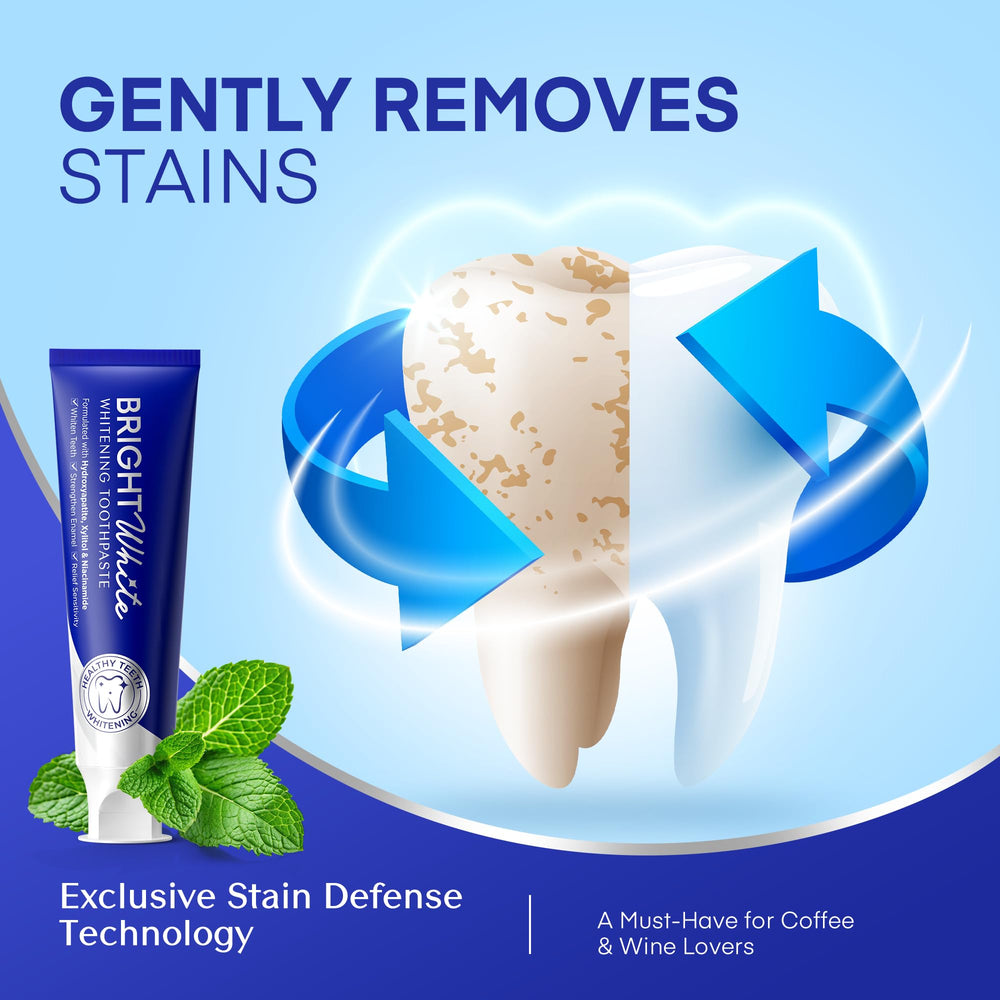 Close-up branding on the PearlSmile toothpaste tube.
