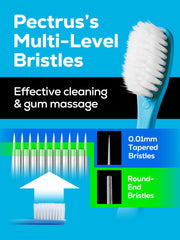 Ergonomic handle of PECTRUS toothbrush in assorted colors