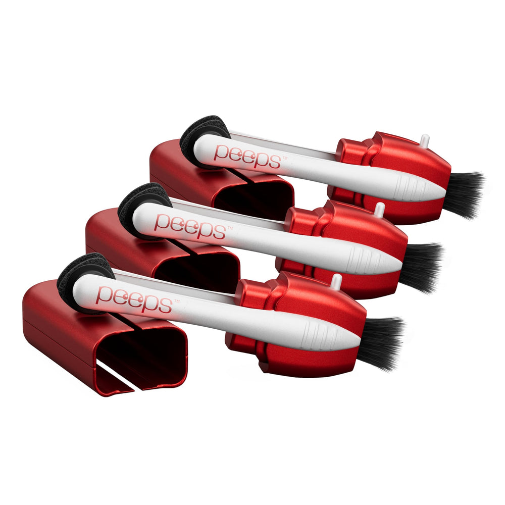 Peeps Glasses Cleaner Soft Touch Red 3 Count - front view