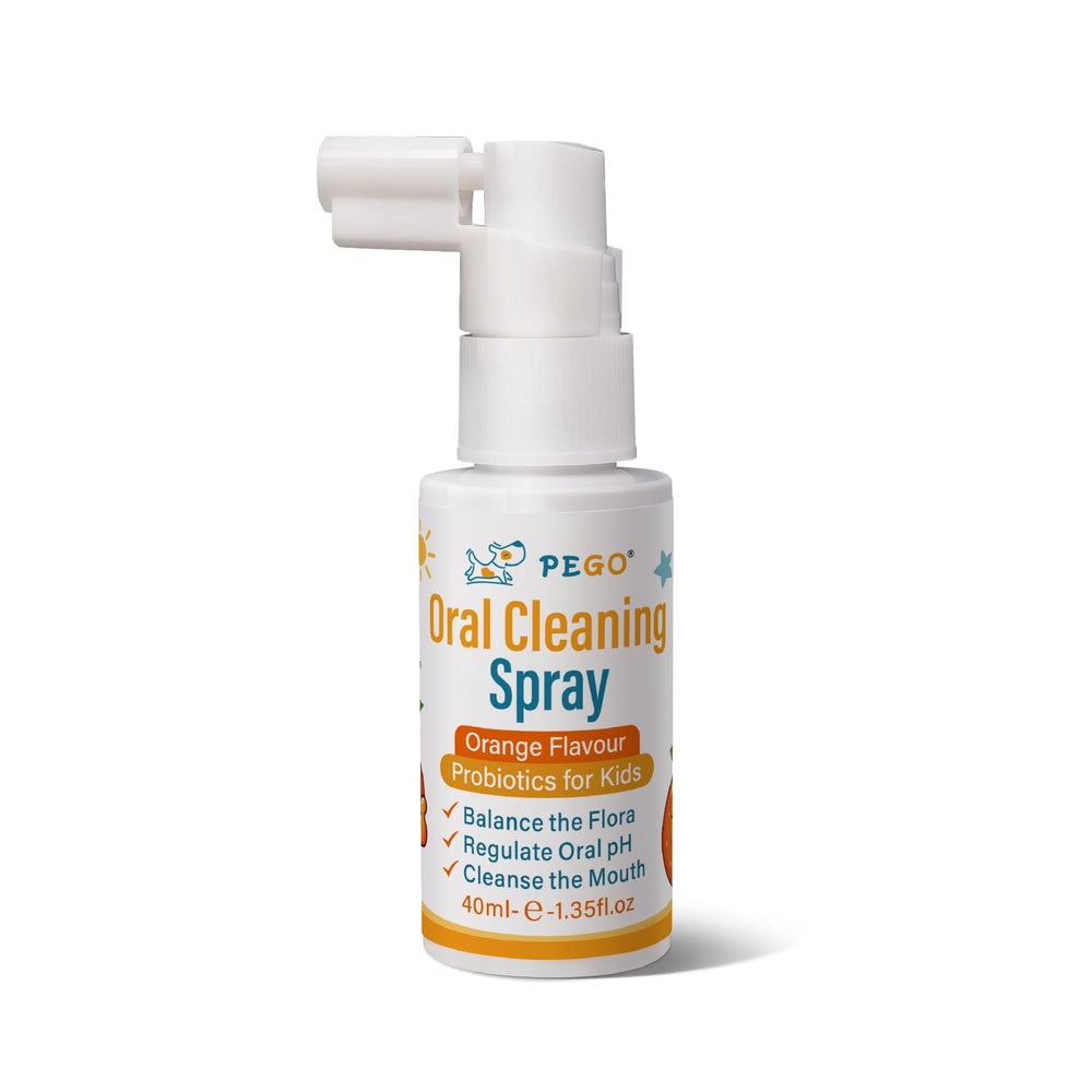 Front view of PEGO Kids Oral Spray bottle 40ml