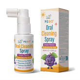 PEGO Kids Oral Spray bottle front view in grape flavor, 40ml