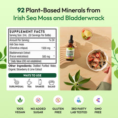 Bladderwrack seaweed and sea moss ingredients