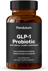 Pendulum GLP-1 Probiotic bottle with label showing 30 capsules