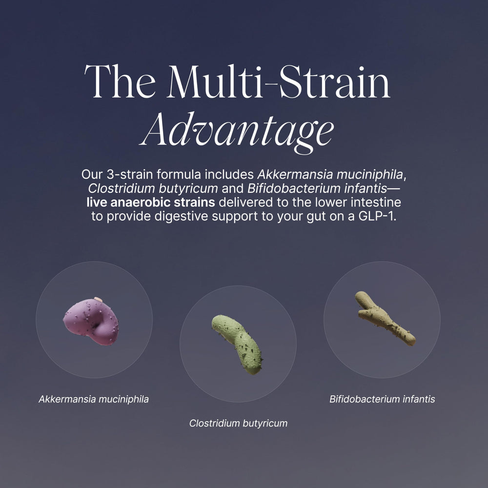 Illustration of Akkermansia muciniphila and other probiotic strains