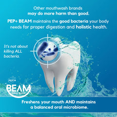 Xylitol and minty mouthwash bottle label