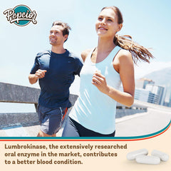 Nutrition label for Pepeior Lumbrokinase product