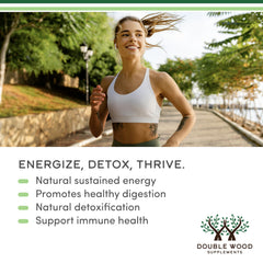 Peppermint flavored chlorophyll bottle label highlighting vegan and non-GMO