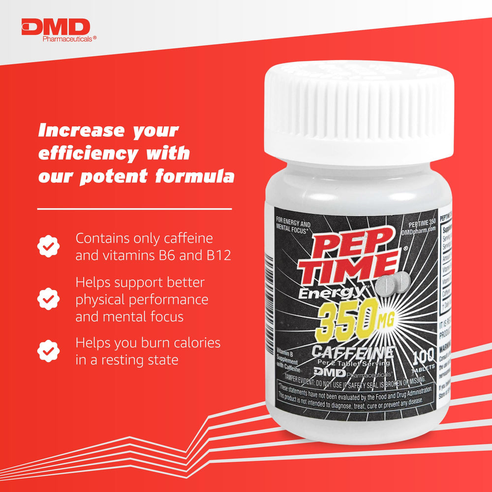 PEPTIME Energy packaging in hand, portable caffeine boost for on-the-go