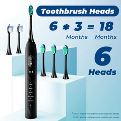 Includes 6 replacement brush heads