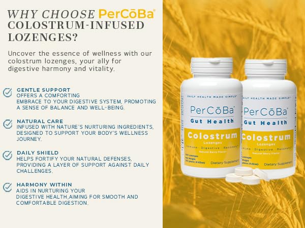 PERCOBA Colostrum Lozenges ingredients and claims