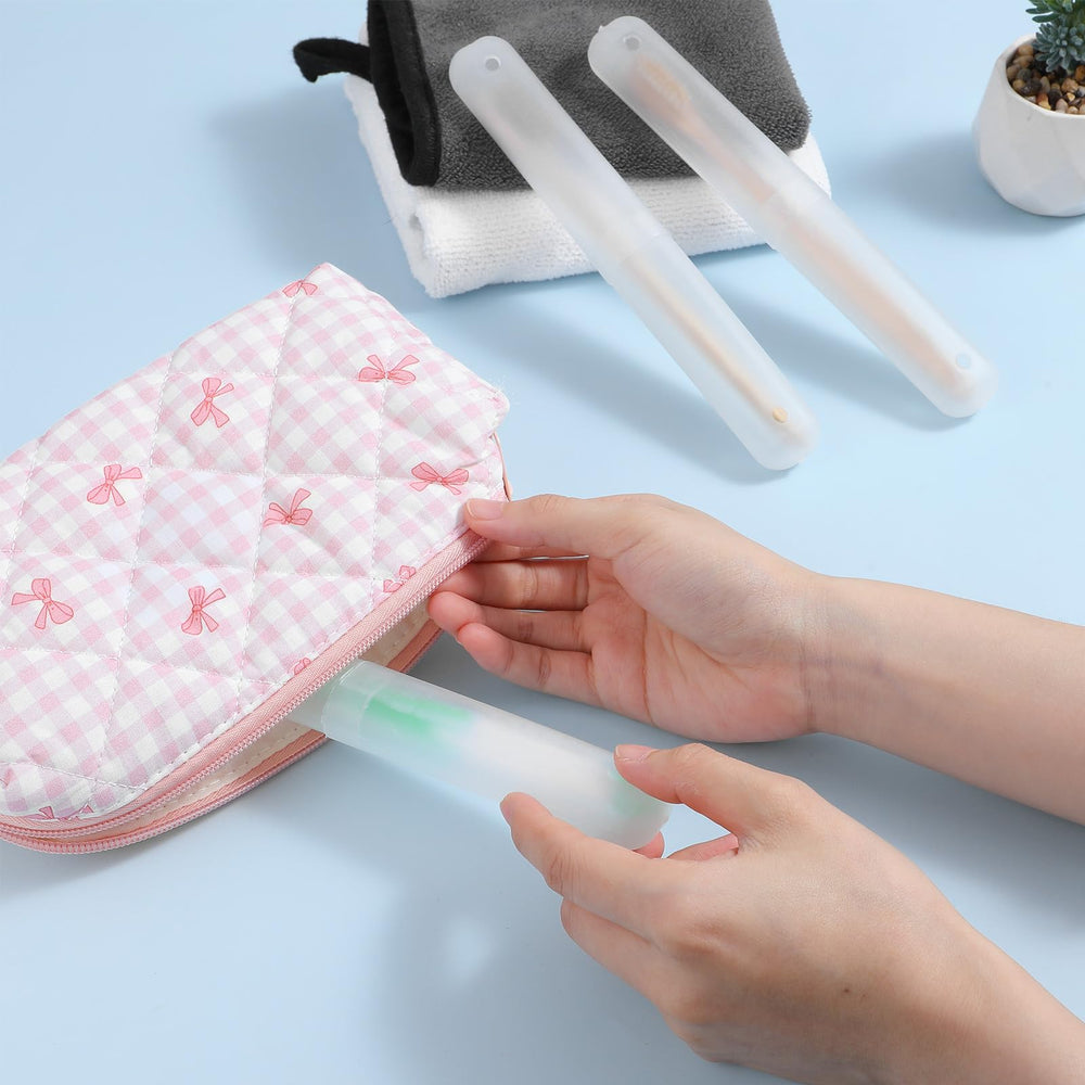 Transparent toothbrush holder designed for portability and protection during camping