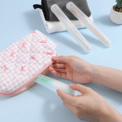 Transparent toothbrush holder designed for portability and protection during camping