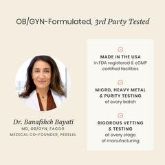 Inside view of the Perelel first trimester daily packs