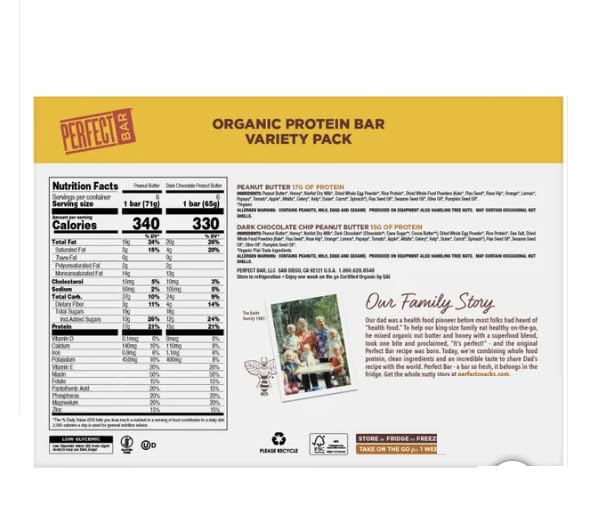 Peanut Butter Organic Protein Bar by Perfect Bar