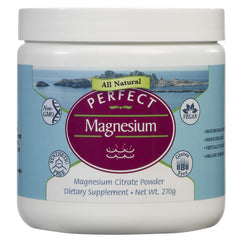Front view of Perfect Magnesium Citrate Powder 270g container