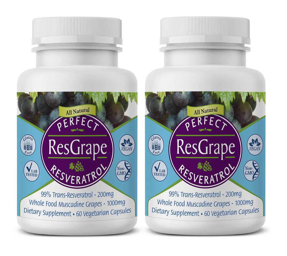 Bottle of Perfect ResGrape Resveratrol 60 capsules
