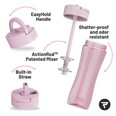 PerfectShaker Luma hidden handle enables easy carrying on the go.