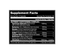 Performax SLIN Max ingredient label close-up highlighting Gymnema and Berberine complexes