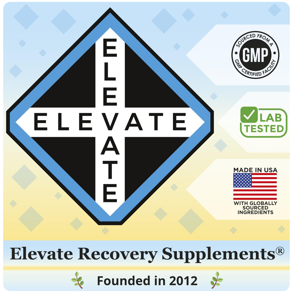 USA-made Elevate Recovery Supplements packaging
