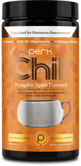 Product image: Perk Chill Pumpkin Spice Flavored Drink Mix bottle with 18 servings