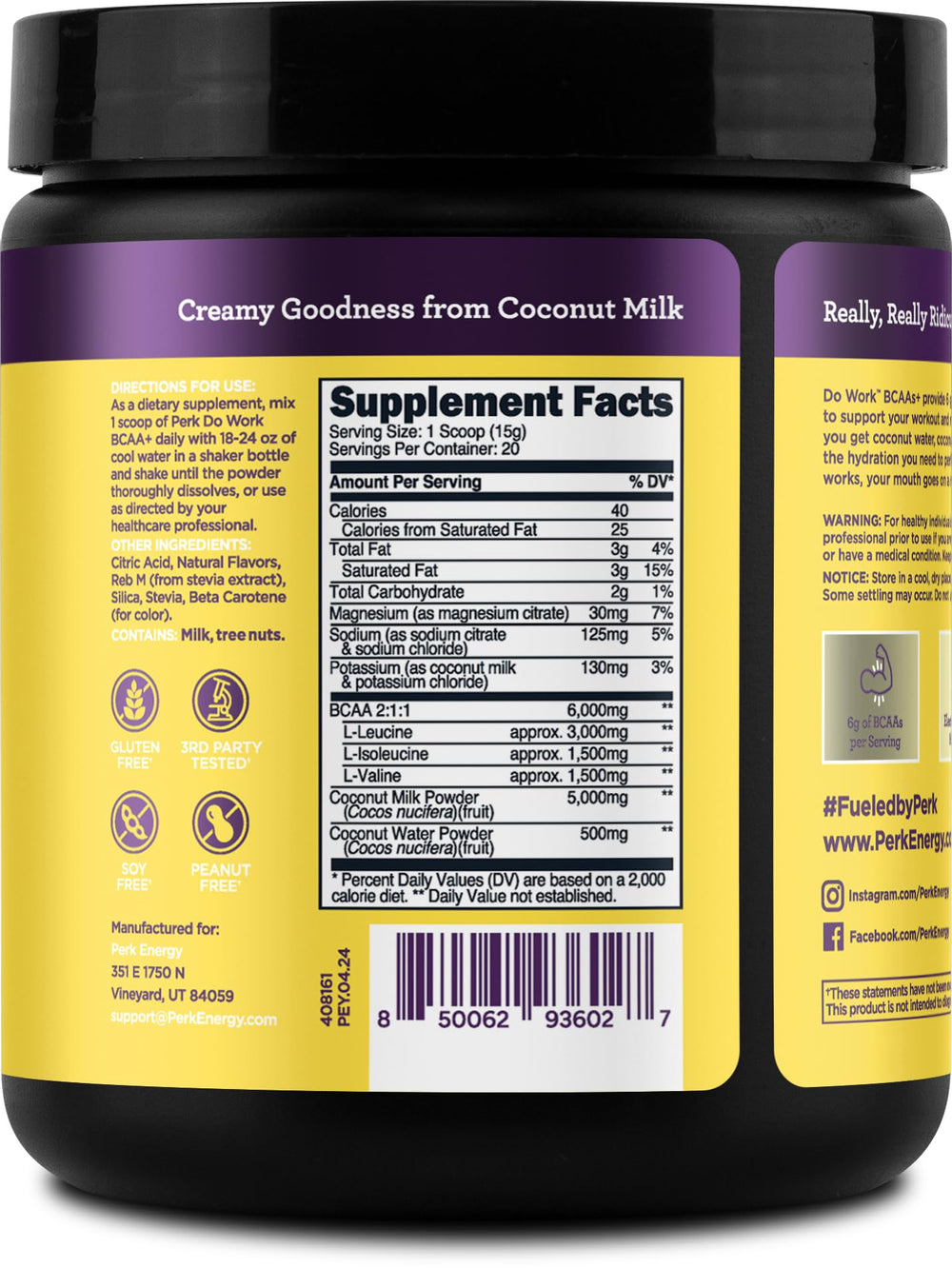 Gluten-free, soy-free, and peanut-free formula label