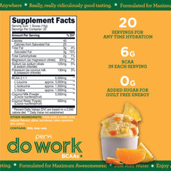 Perk Do Work BCAAs packaging Tropical Vanilla Creme flavor