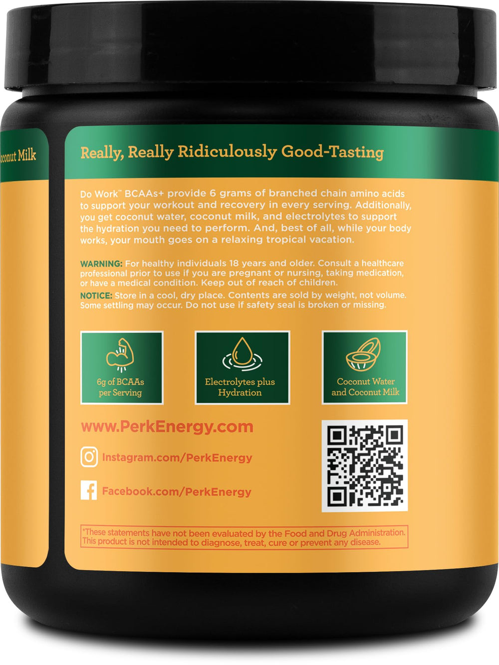 Serving idea for Perk Do Work BCAAs in a glass