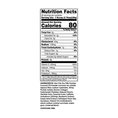 Bottle and glass of Perk Energy Root Beer Freeze shake beside tub