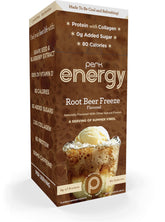 Front view of Perk Energy Root Beer Freeze stickpack
