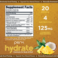 Perk Hydrate stickpack poured into water for flavor and refreshment.