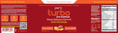 Product packaging of Perk Turbo Pre-Workout in facility