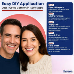 Made in USA – Perma Soft Denture Reliner Kit label