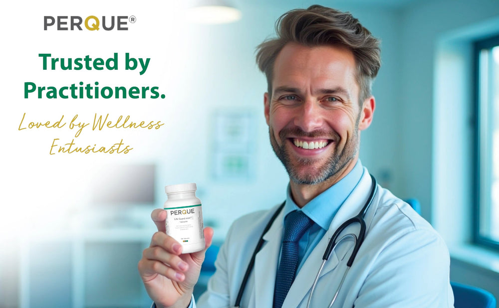 PERQUE Life Guard Mini 180 Tabs packaging and logo