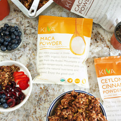 Peruvian maca root powder in a bag