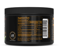 PEScience Alphamine being poured into a shaker for a pre-workout mix.