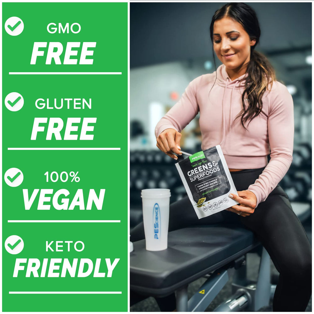 Freeze-dried greens components in PEScience powder