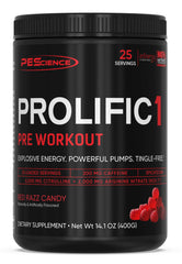 PEScience Prolific-1 tub front showing clean energy and no beta alanine