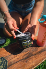 PEScience Versalyte Charged hydration graphic highlighting electrolytes and energy