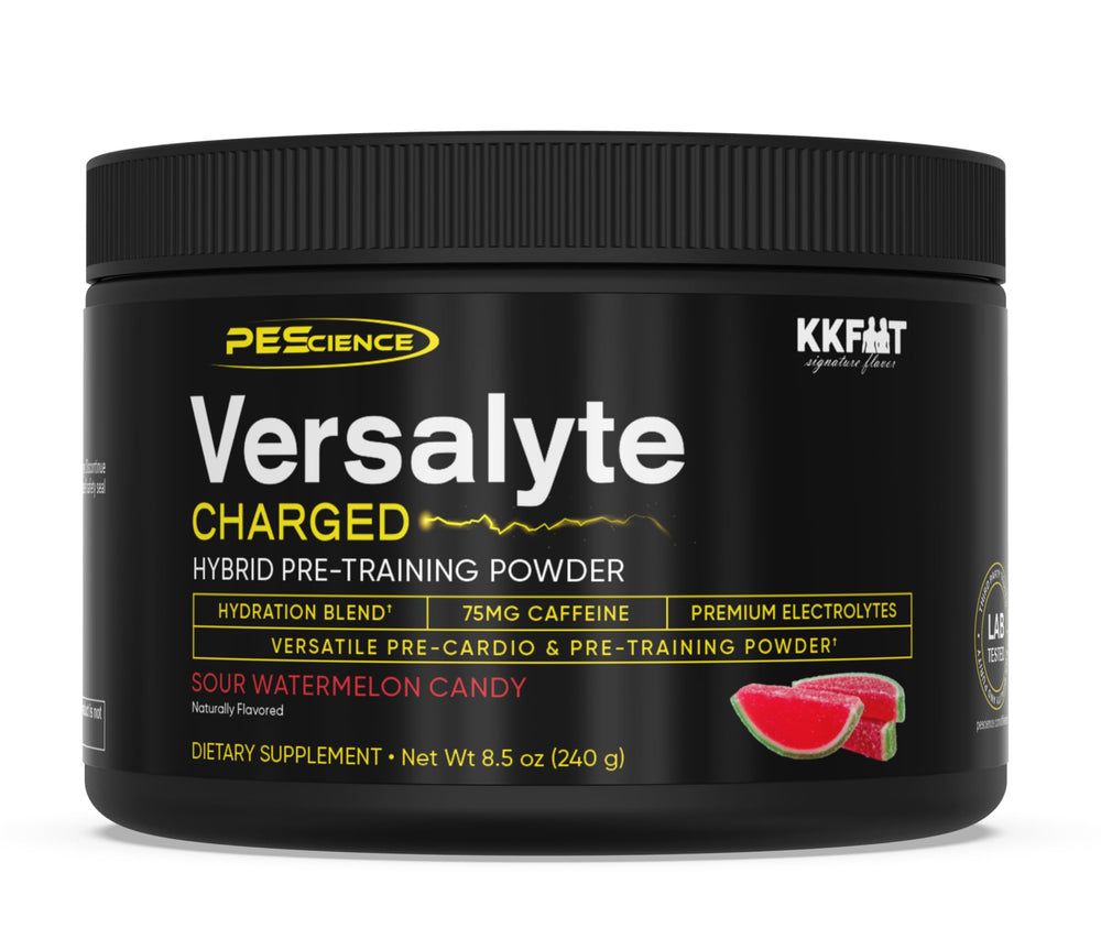 PEScience Versalyte Charged powder packet front for on-the-go hydration