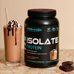 PEScience Whey Isolate casein-free badge emphasizes gentle digestion
