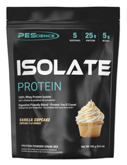 PEScience Whey Isolate Vanilla Cupcake bottle showing fast-absorbing protein for post-workout recovery